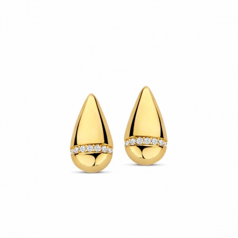 Boucles d'oreilles argent - plaqu or -  motif goutte - Naiomy