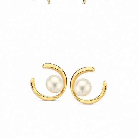 Boucles d'oreilles argent - plaqu or - perle d'eau douce - Naiomy
