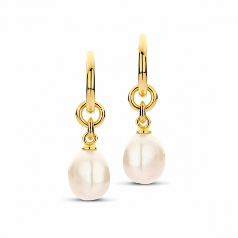Boucles d'oreilles argent - plaqu or - perle d'eau douce - Naiomy