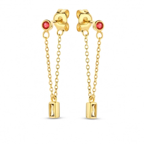 Boucles d'oreilles Argent plaqu or - pierres de couleurs -  Naiomy