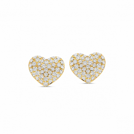 Boucles d'oreilles argent - plaqu or serti d'oxydes - Naiomy