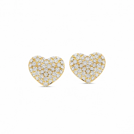 Boucles d'oreilles argent - plaqu or serti d'oxydes - Naiomy