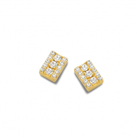 Boucles d'oreilles Argent plaqu or sertie de Zirconium -  Naiomy