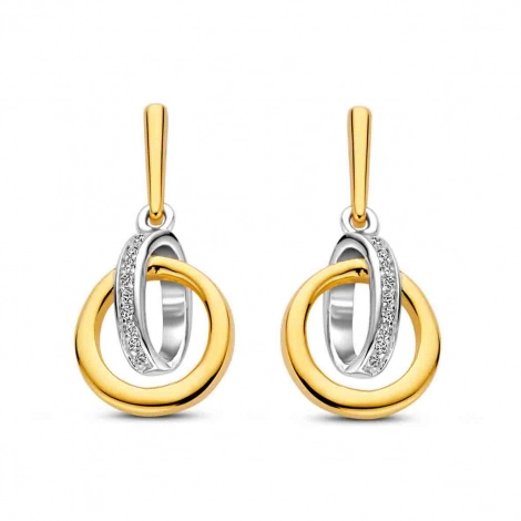 Boucles d'oreilles argent plaqu or serties d'oxydes - Naiomy