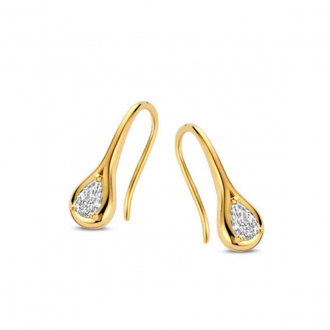 Boucles d'oreilles argent plaqu or serties d'oxydes - Naiomy