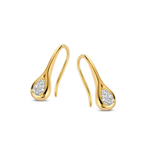 Boucles d'oreilles argent plaqu or serties d'oxydes - Naiomy