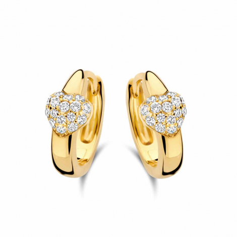 Boucles d'oreilles argent - plaqu or serties d'oxydes - Naiomy