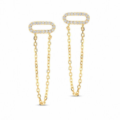 Boucles d'oreilles argent - plaqu or serties d'oxydes - Naiomy