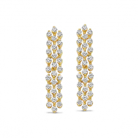 Boucles d'oreilles argent plaqu or serties d'Oxydes- Naiomy  combiner