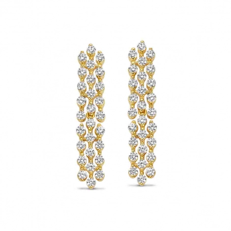Boucles d'oreilles argent plaqu or serties d'Oxydes- Naiomy