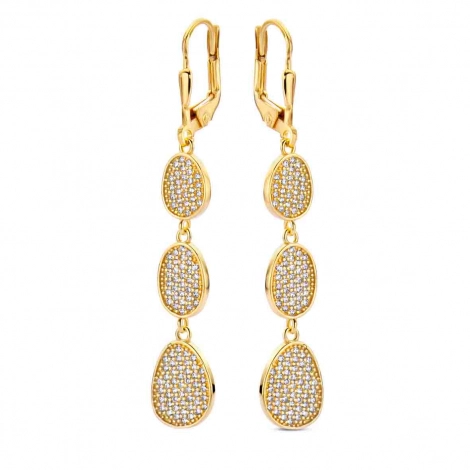 Boucles d'oreilles argent plaqu or serties d'Oxydes - Naiomy