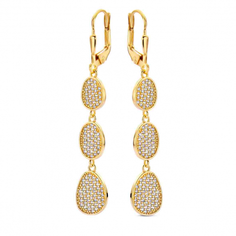 Boucles d'oreilles argent plaqu or serties d'Oxydes - Naiomy  combiner