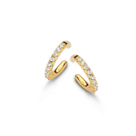 Boucles d'oreilles Argent plaqu or serties de Zirconium - Naiomy