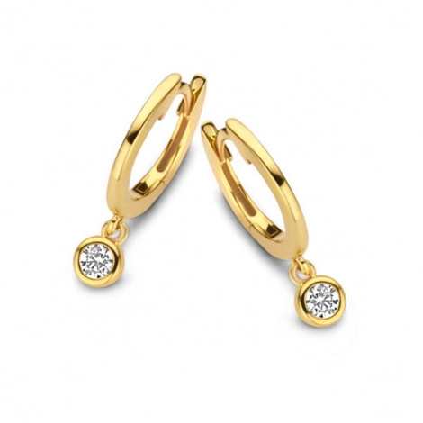 Boucles d'oreilles Argent plaqu or serties de Zirconium - Naiomy