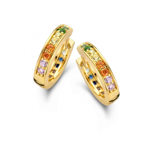 Boucles d'oreilles Argent plaqu or serties de Zirconium - Naiomy