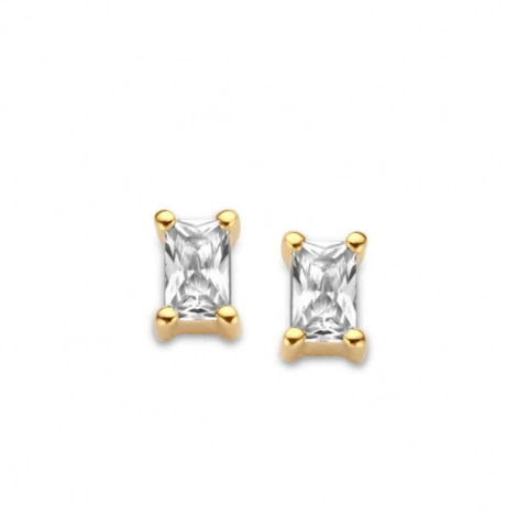 Boucles d'oreilles Argent plaqu or serties de Zirconium - Naiomy