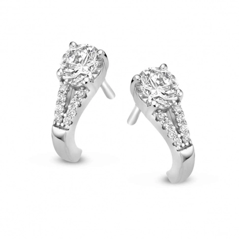 Boucles d'oreilles Argent pavage zirconium - Naiomy