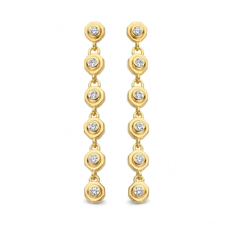 Boucles d'oreilles Argent plaqu or zirconium  - Naiomy