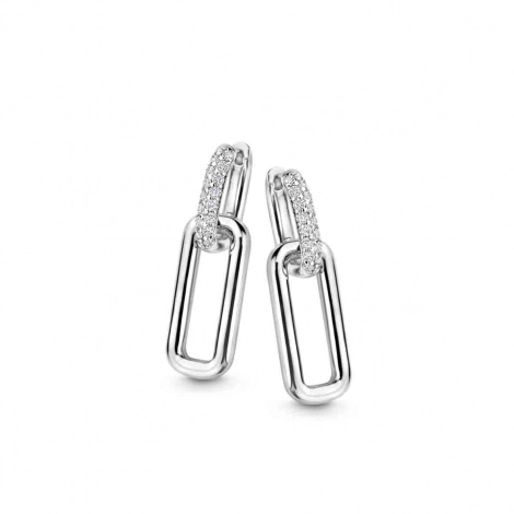  Boucles d'oreilles argent rectangle ouvert + OZ-Naiomy