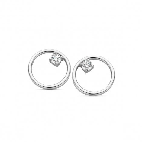 Boucles d'oreilles Argent serties de Zirconium -  Naiomy  combiner