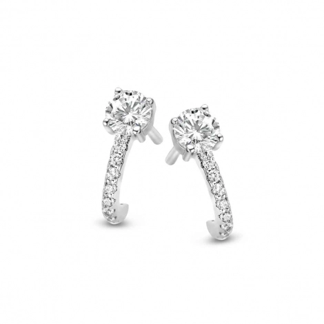 Boucles d'oreilles Argent serties de Zirconium - Naiomy
