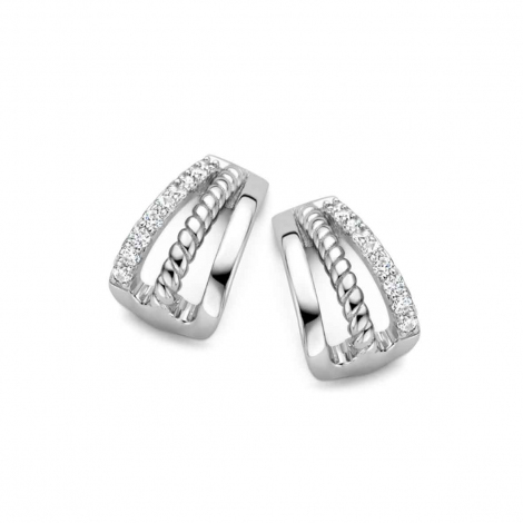 Boucles d'oreilles Argent serties de Zirconium -  Naiomy  combiner
