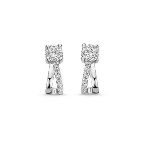Boucles d'oreilles argent solitaire et Oxydes - Naiomy
