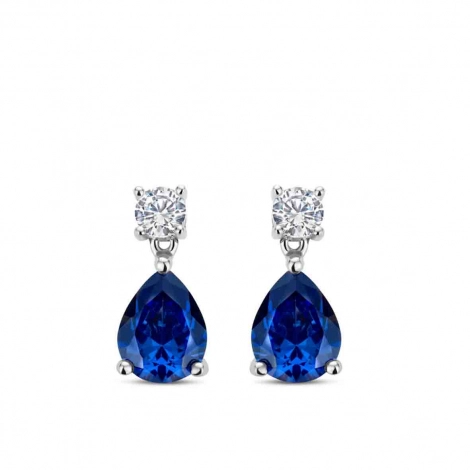 boucles d'oreilles argent tanzanite synthtique et oxydes - Naiomy