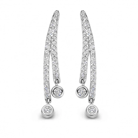 Boucles d'oreilles argent zirconium - Naiomy