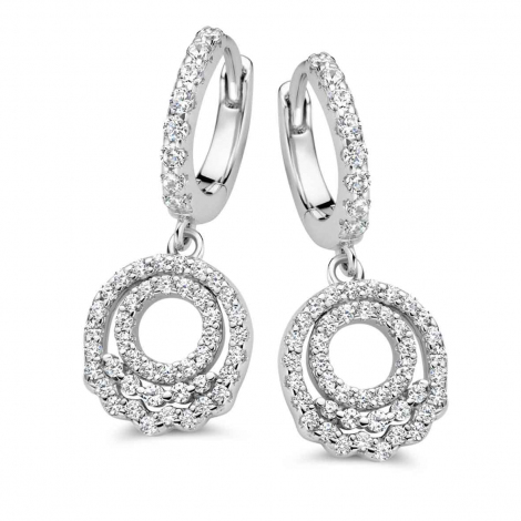 Boucles d'oreilles argent zirconium - Naiomy  combiner