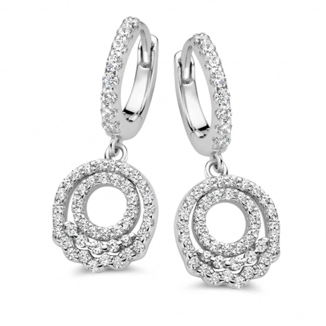 Boucles d'oreilles argent zirconium - Naiomy