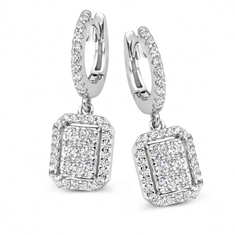 Boucles d'oreilles argent zirconium - Naiomy