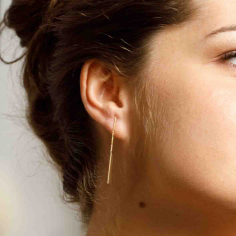Boucles d'oreilles barrette en fil d'or