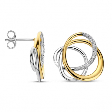 Boucles d'oreilles bicolores en argent et Oxydes - Naiomy à combiner