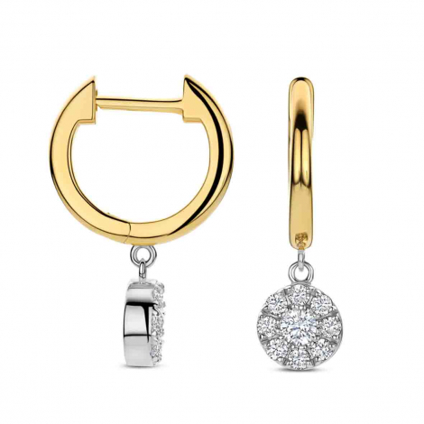 Boucles d'oreilles bicolores en argent et Oxydes - Naiomy à combiner