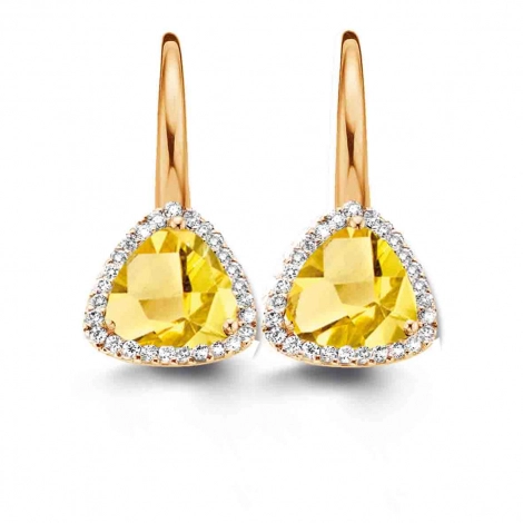 Boucles d'oreilles citrine et diamants - One More