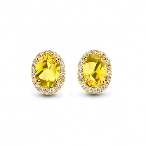 Boucles d'oreilles citrine et diamants One More