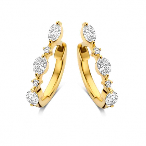 Boucles d'oreilles Créoles Diamants à combiner