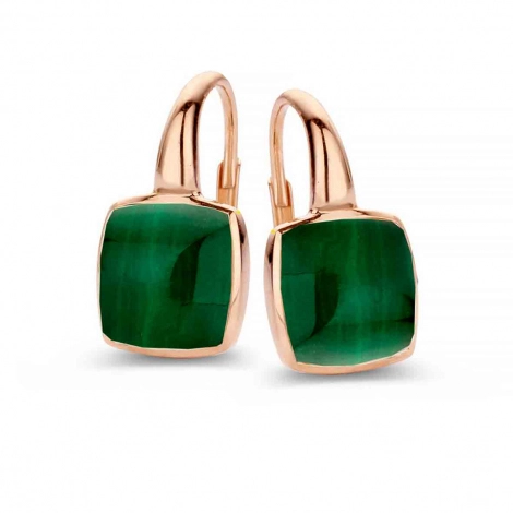 Boucles d'oreilles Cristal de Roche sur malachite - One More