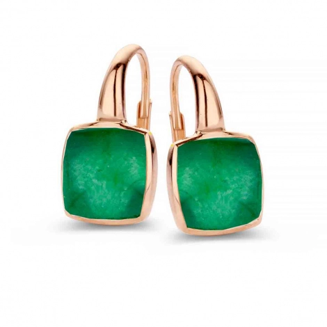 Boucles d'oreilles Cristal de Roche sur Quartz Verte - One More