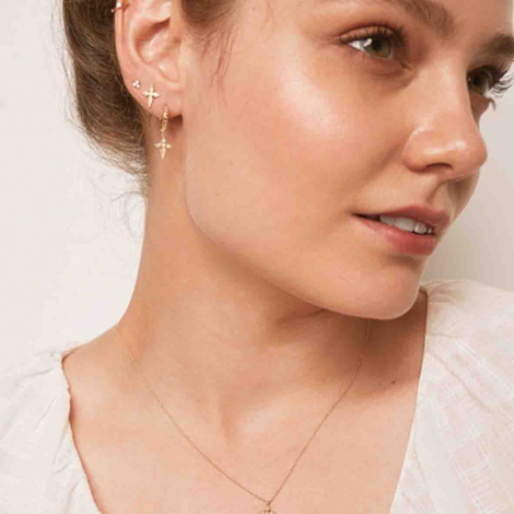 Boucles d'oreilles Croix Diamants