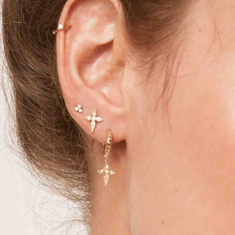 Boucles d'oreilles Croix Diamants