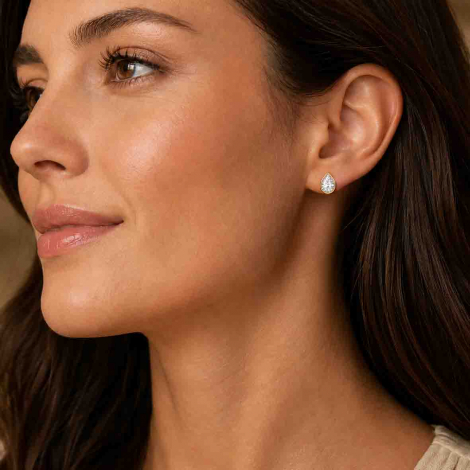 Boucles d'oreilles Diamants de Laboratoire taille Poire