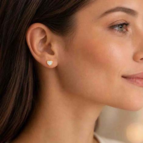 Boucles d'oreilles Diamants de Laboratoire Taille Coeur