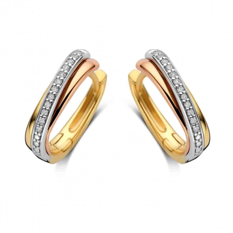 Boucles d'oreilles diamants 3 ors 