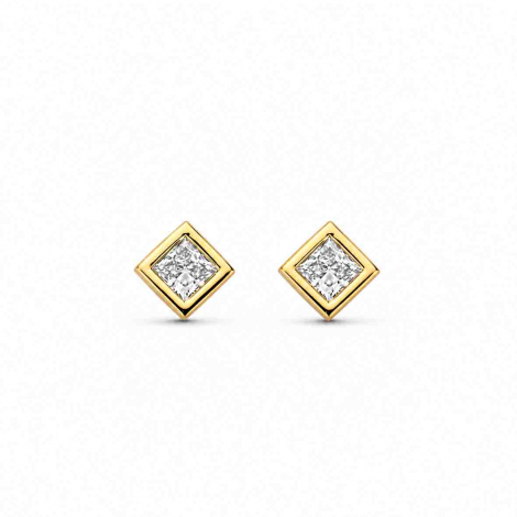 Boucles d'oreilles Diamants - Bezel Collection - Mérité à combiner