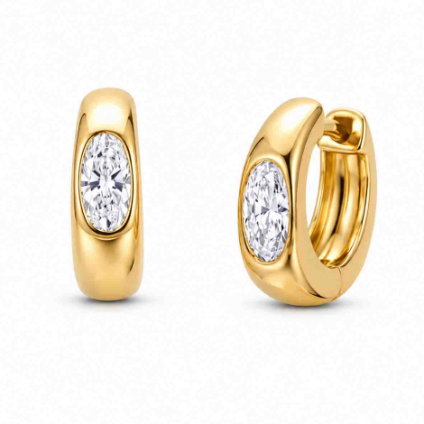 Boucles d'oreilles Diamants - Bold Collection - Mérité à combiner