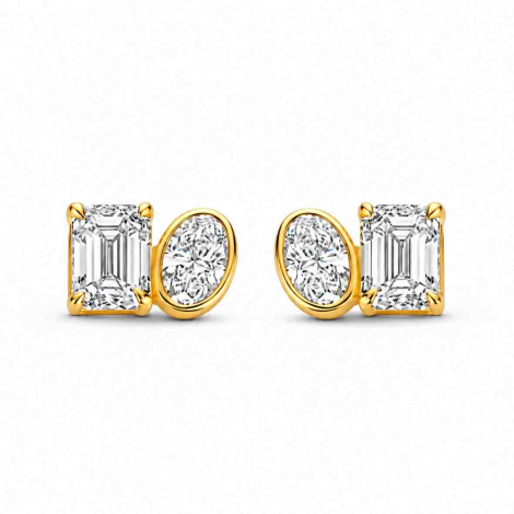 Boucles d'oreilles Diamants - Duet Collection - Mérité à combiner