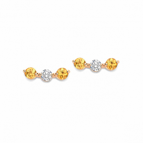 Boucles d'oreilles diamants et saphir jaune One More