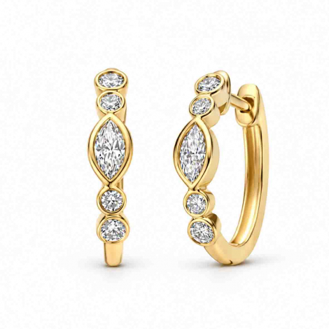 Boucles d'oreilles Diamants Mosaik Collection - Mérité à combiner